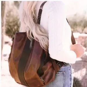 Luxe brown vegan leather mini backpack with zipper Bags | Luxe Brown Vegan Leather Mini Backpack With Zipper  main image 2